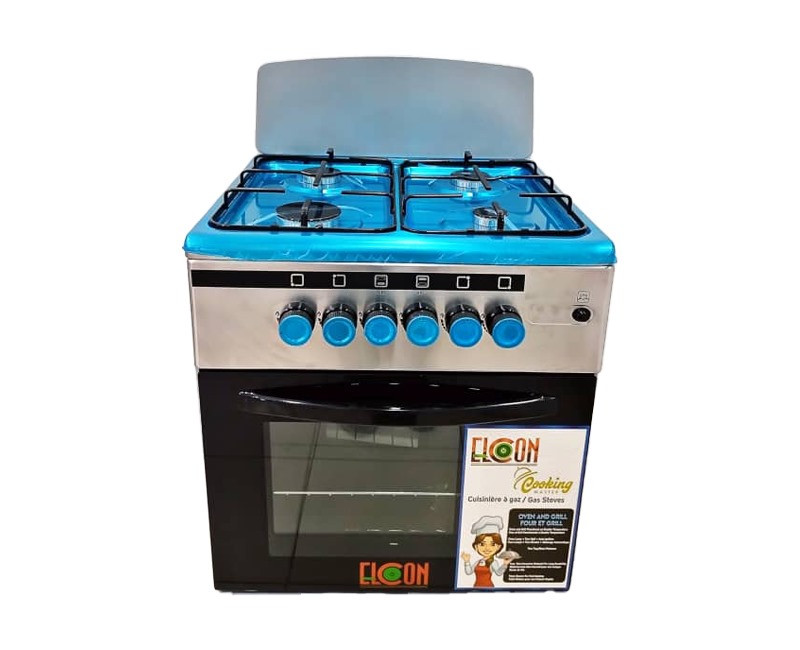 Cuisinière à gaz ELCON CR-414 – 60x60 cm – 4 foyers + four