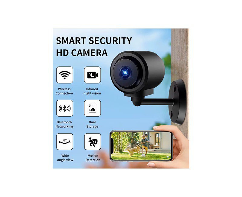 Caméra de Surveillance HD Sans Fil avec Vision Nocturne et Détection de Mouvement